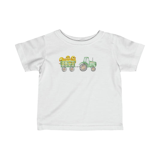 Green Tractor & Chicks // Infant Fine Jersey Tee