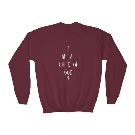 I AM A Child of God // Youth Crewneck Sweatshirt